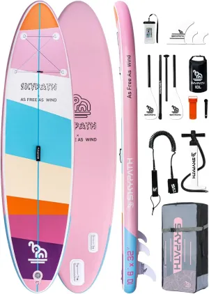 Inflatable Stand Up Paddle Board,10'6''*32''/11'*34'' Ultra-Light SUP Board,Blow Up Paddle Board, Wide Stable Family Board for Youth & Adults of All Skill Levels with Full Set of SUP Board Accessories