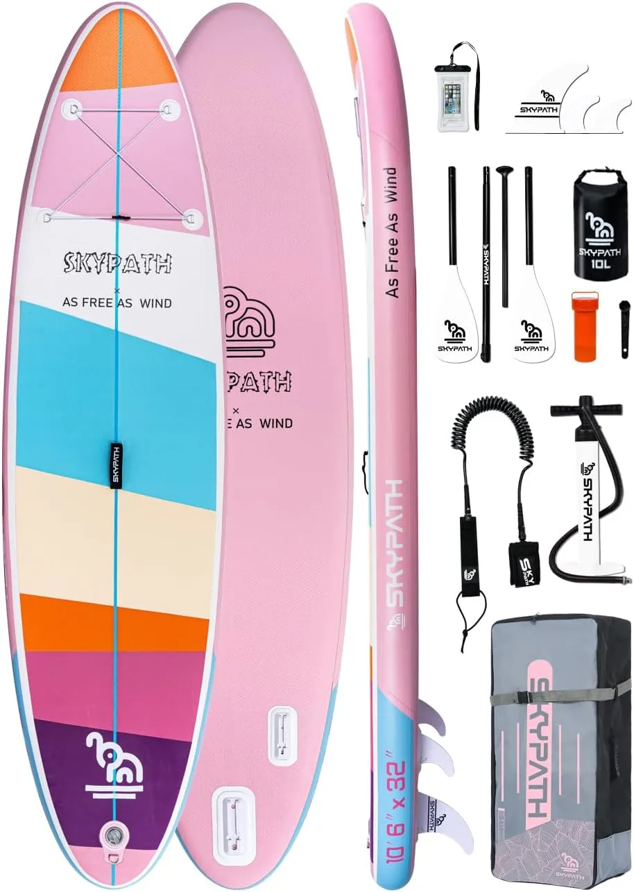 Inflatable Stand Up Paddle Board,10'6''*32''/11'*34'' Ultra-Light SUP Board,Blow Up Paddle Board, Wide Stable Family Board for Youth & Adults of All Skill Levels with Full Set of SUP Board Accessories