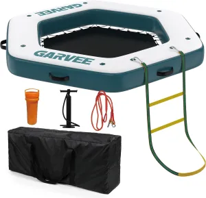Inflatable Water Hammock Floating Dock Mesh, 10FT/8FT Sunchill Float Ring Heavy Duty River Floats Lake Raft for Tanning Pool Float Island Platform Pad Mat Party