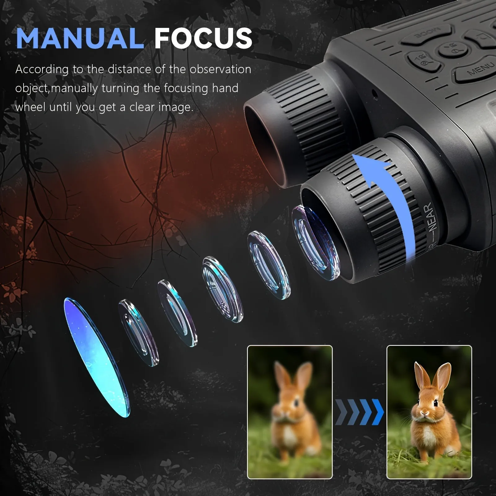 Infrared Night Vision Binoculars with 32GB Card for Camping  Hunting