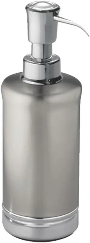 InterDesign York Metal Soap Dispenser 8.25 in. H x 3-1/2 in. W x 3-1/2 in. L Stainless Steel Silver