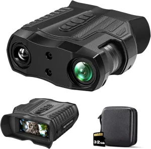 IR Illuminator Night Vision Goggles, Night Vision Binoculars for Adults - 4K Full HD 1480ft Viewing Range 10X Optical & 8X Digital