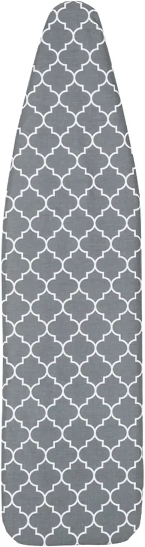 Ironing Board Cover and Pad (Grey Lattice), 100% Cotton with Ultimate Double Padding by Seymour Home Products; Fits Full Size Board | Stain and Scorch Resistant; Elastic Edge | Laundry Accessories