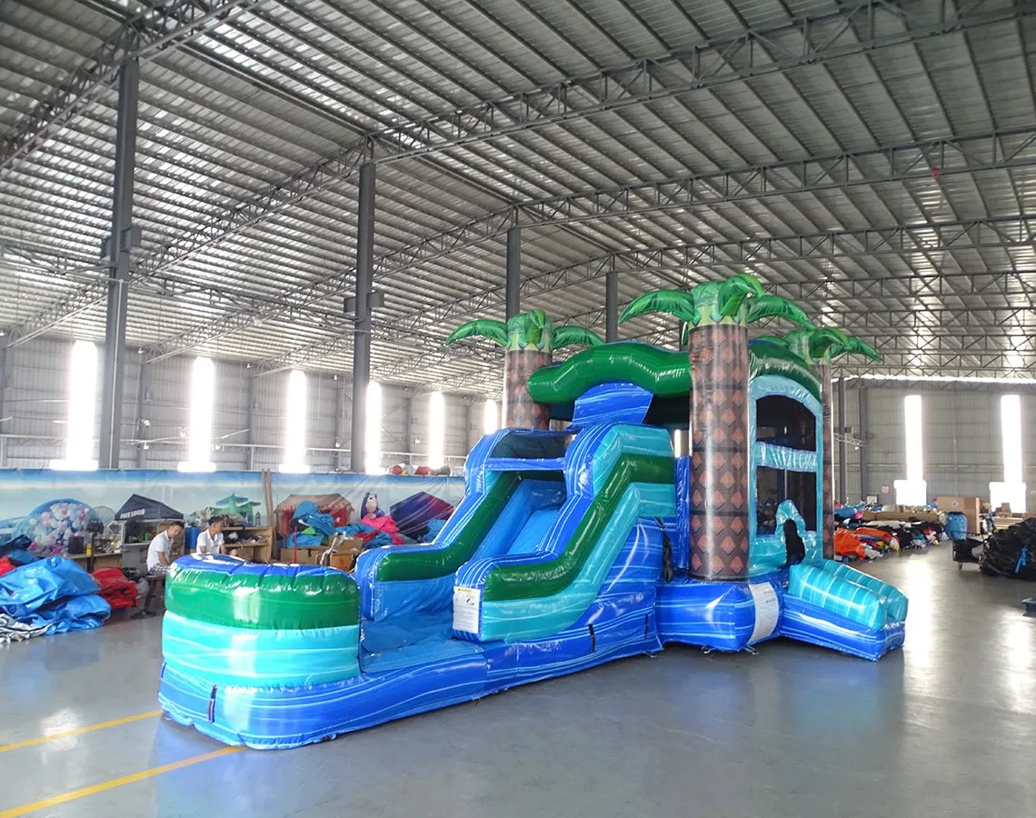 Island Drop Econo Bounce House with Slide (Wet/Dry)