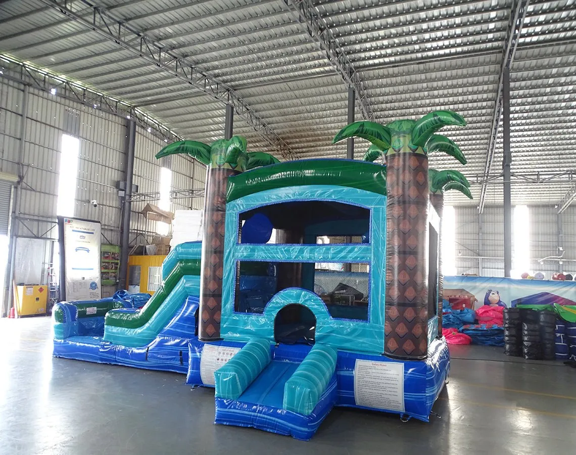 Island Drop Econo Bounce House with Slide (Wet/Dry)