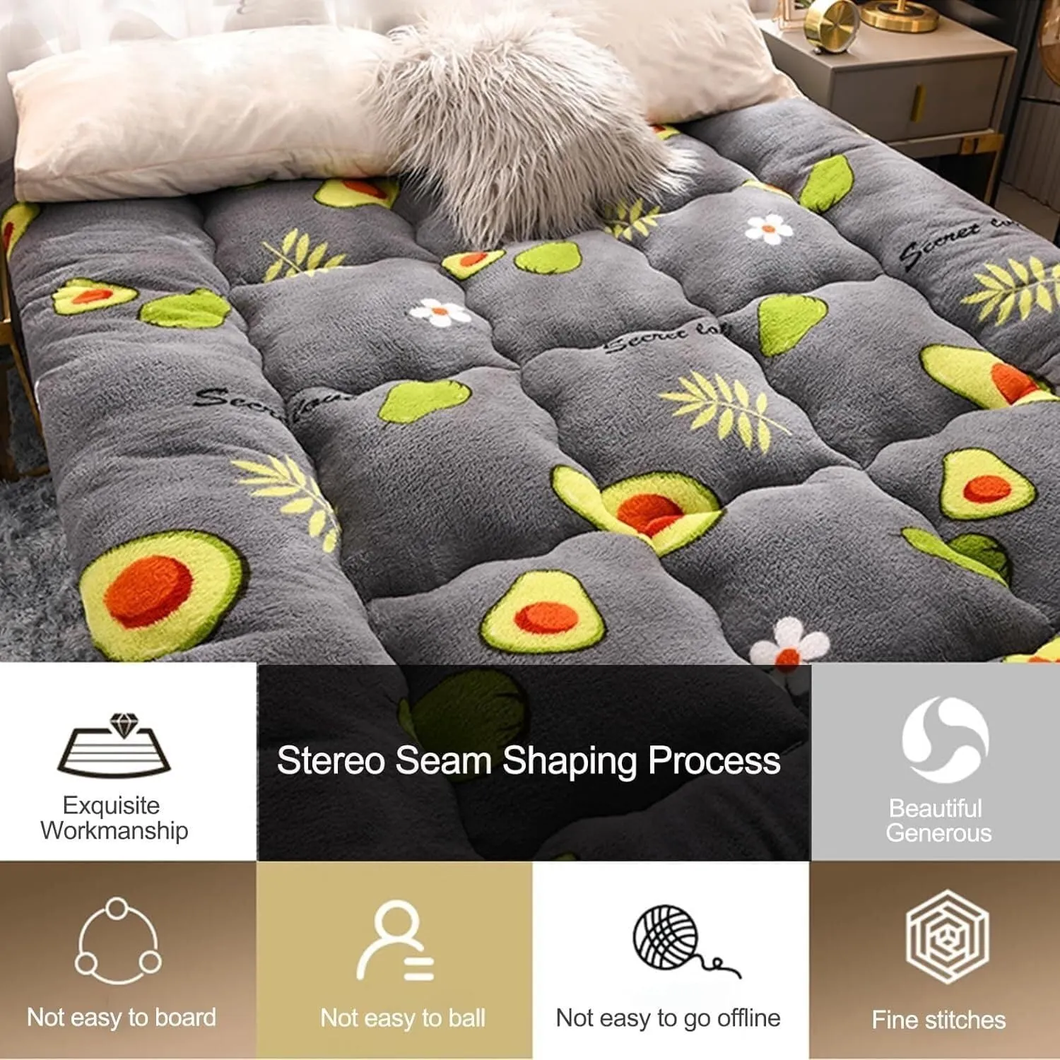 Japanese Mattress,Extra Thick Fluffy Floor Futon,Queen/King Size Futon,Foldable Guest Bed,Soft Sofa Mattress,Roll Up Sleeping Mat,Portable Travel Camping(B,Twin(39"x80"))
