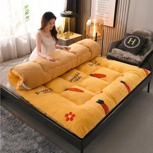 Japanese Mattress,Extra Thick Fluffy Floor Futon,Queen/King Size Futon,Foldable Guest Bed,Soft Sofa Mattress,Roll Up Sleeping Mat,Portable Travel Camping(B,Twin(39"x80"))