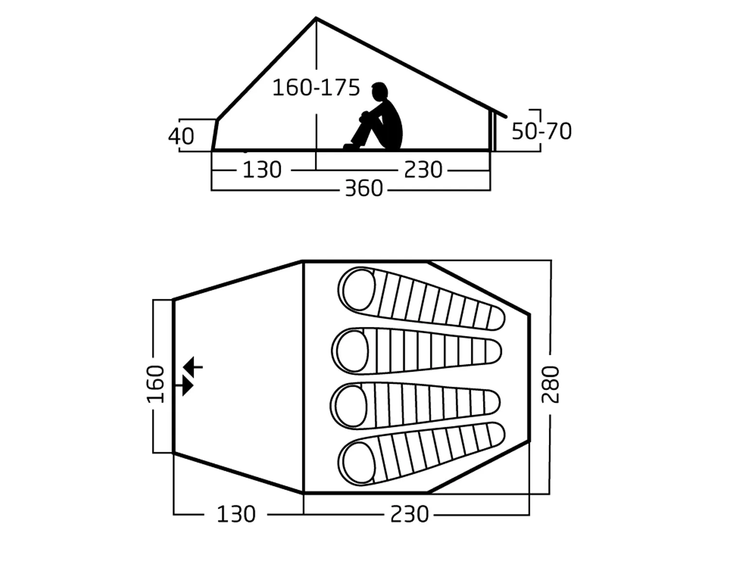Jarnvid 8 Glamping Tent - 8 m² | 4 person | Sandshell