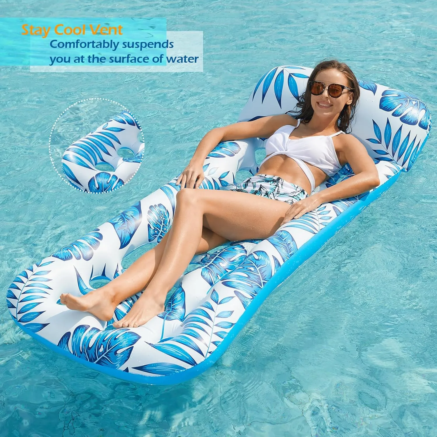 Jasonwell Inflatable Pool Float Lounge - Floaties Rafts for Adults Floating Lounger Sun Tanning Floats Cool Water Floaty Swimming Lake Beach Party Toys