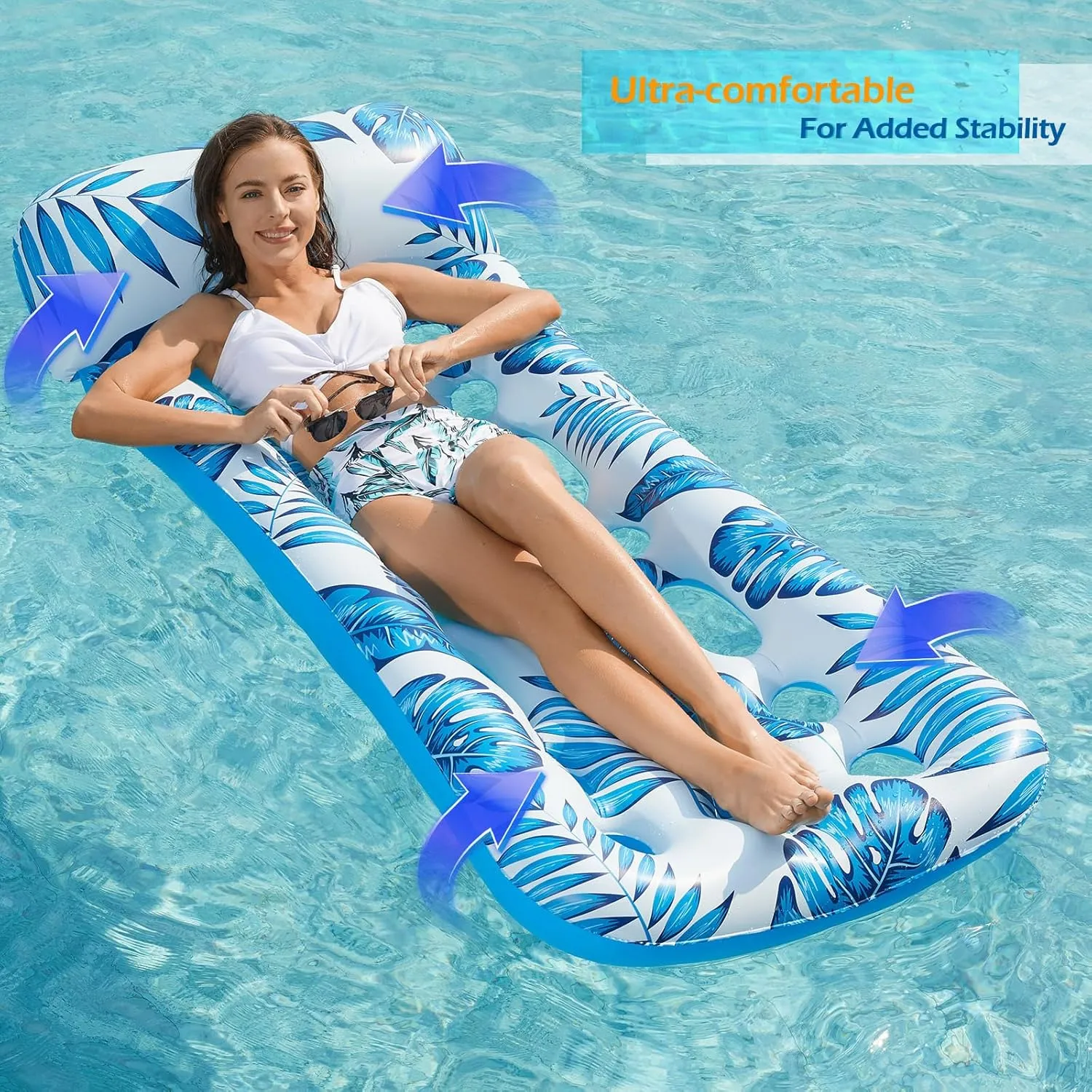 Jasonwell Inflatable Pool Float Lounge - Floaties Rafts for Adults Floating Lounger Sun Tanning Floats Cool Water Floaty Swimming Lake Beach Party Toys