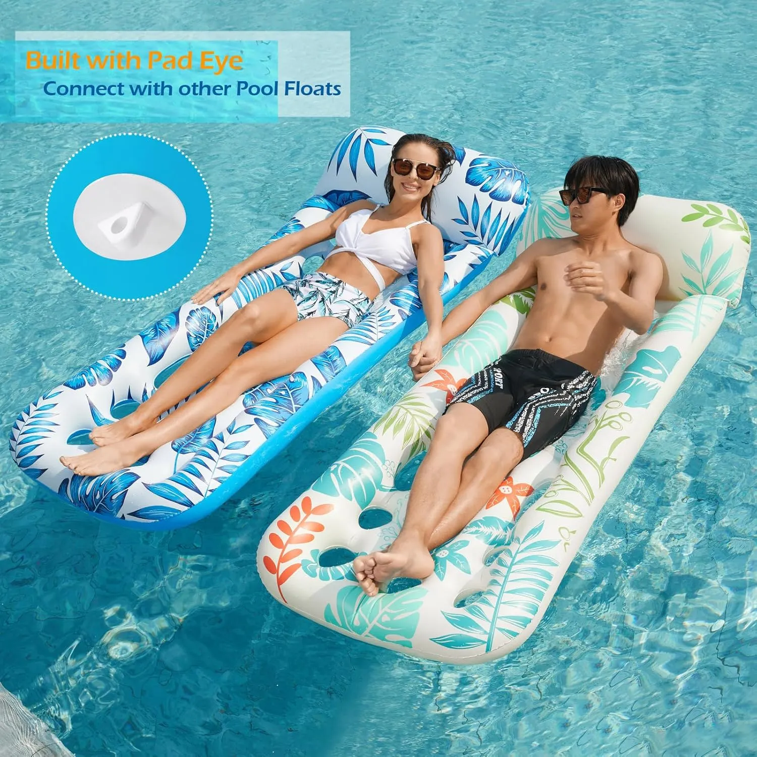 Jasonwell Inflatable Pool Float Lounge - Floaties Rafts for Adults Floating Lounger Sun Tanning Floats Cool Water Floaty Swimming Lake Beach Party Toys