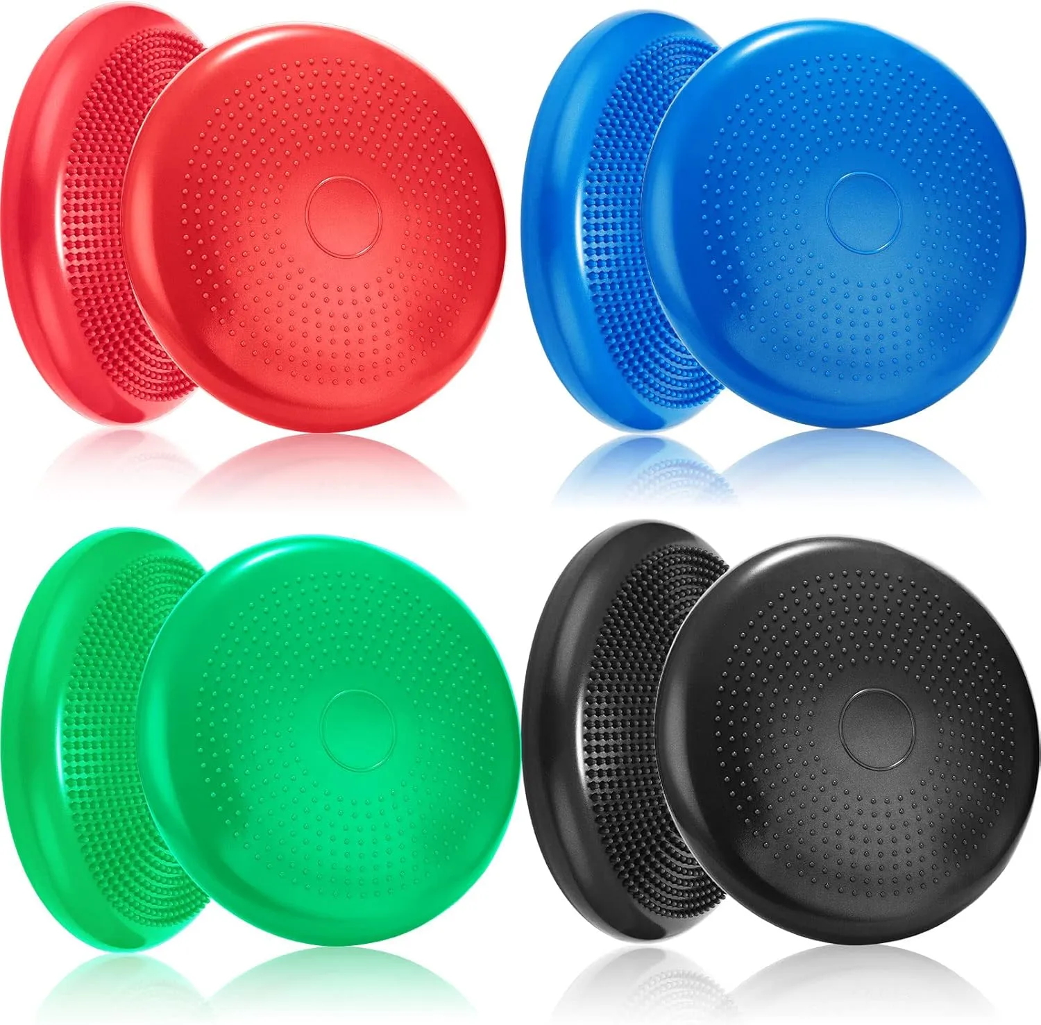 Jerify 4 Pcs Wiggle Seat Flexible Inflated Wobble Cushion Stability Balance Pad Balance Disc Sensory Seat for Men Women Fitness Physical Exercise Improving Posture Home Office