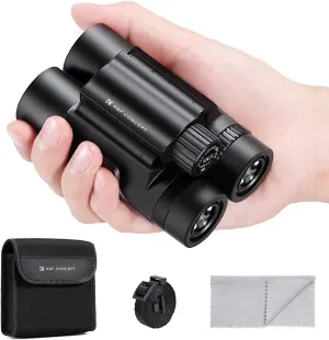 K&F Concept 10x25 Compact Binoculars for Kids and Adults, with BAK4 Prism, FMC Lens, IP65 Waterproof & Neck Strap for Bird Watching Hunting Travel Camping Stargazing