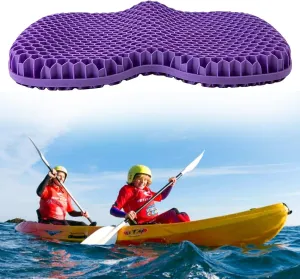 Kayak Gel Seat Cushion, Thicken Waterproof Seats Chair Cushions Kayak Seat Pad with Non Slip Cover for Sit in Inflatable Kayak Canoe Kayak Boat Accessories Equipment Gear for Fishing Kayaking