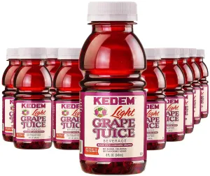 Kedem, Light Concord Grape Juice, 8oz Plastic Bottle, (24 Pack) Less Sugar, Less Calories!