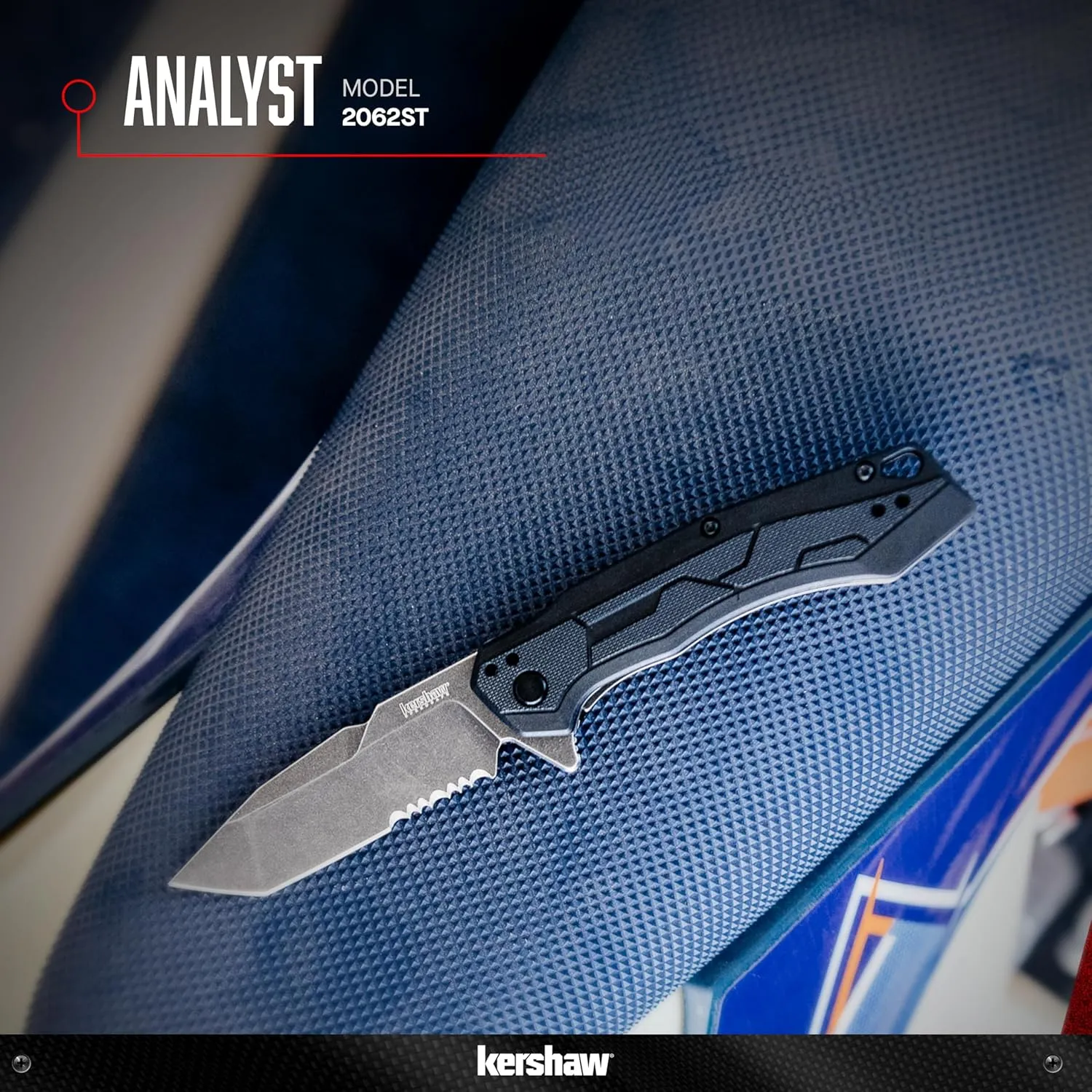 Kershaw Analyst Tanto Pocket Knife, 3.25" 8Cr13MoV Steel Blade, Liner Lock Folder, EDC
