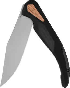 Kershaw Strata Platform Sheepsfoot Pocket Knife, 2.75" Steel Blade with Nail Clipper and File, Slipjoint Manual Folding Knife EDC