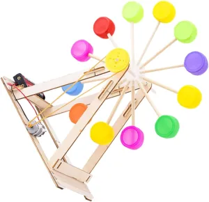 KESYOO 1Set Wooden Wheel Model Kit for for Fun Educational Craft Activity Boys and Recycle Bottle Cap Project