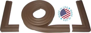 KidKusion Hearth Cushion | Made in USA | Brown | 8.33 Ft of Padding | Child Safety, Edge and Corner Guard, Babyproof Fireplace Bumper