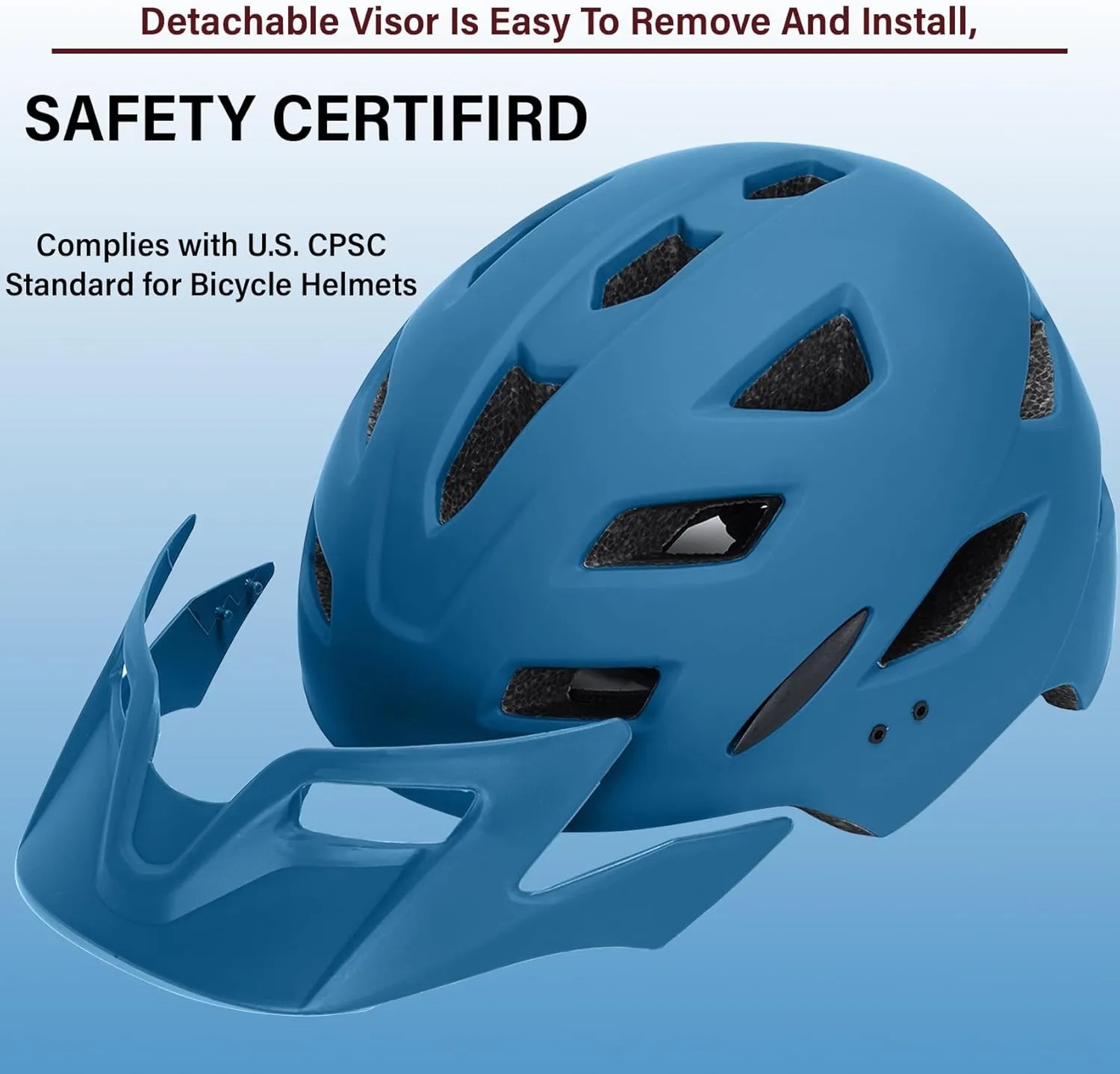 Kids Bike Helmet,Bavilk Kids Boys Girls Bike Helmets with LED Light Detachable Visor Children Youth Teen Multi-Sport for Skating Cycling Scooter Skateboard Adjustable & Lightweight 19.7"-22.4"