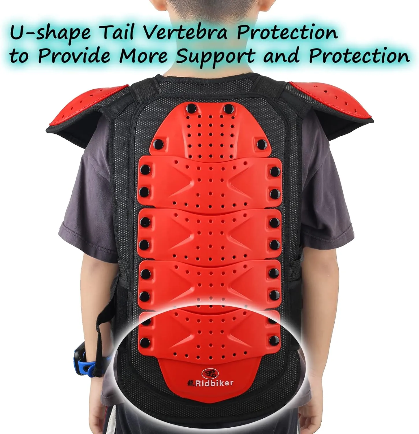 Kids Dirt Bike Chest Protector Motocross Motorcycle Armor Vest With Elbow Guard and Knee Shin Guard Pads - Youth Protective Gear