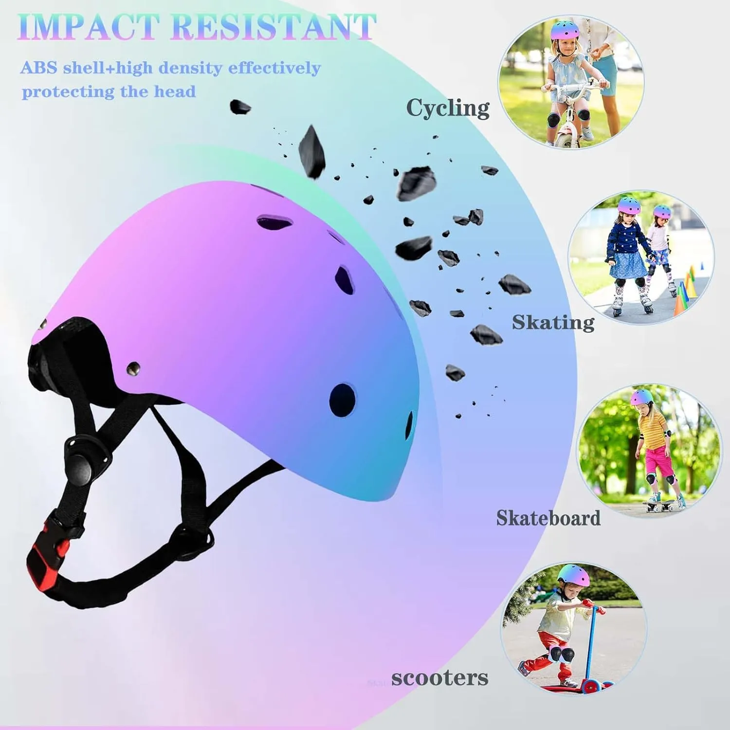 Kids Helmet Set Helmet with Knee Pad Elbow Pads Guards, Toddler Helmets for 3-5-8-14  for Scooter Inline skatings Skateboard Helmet