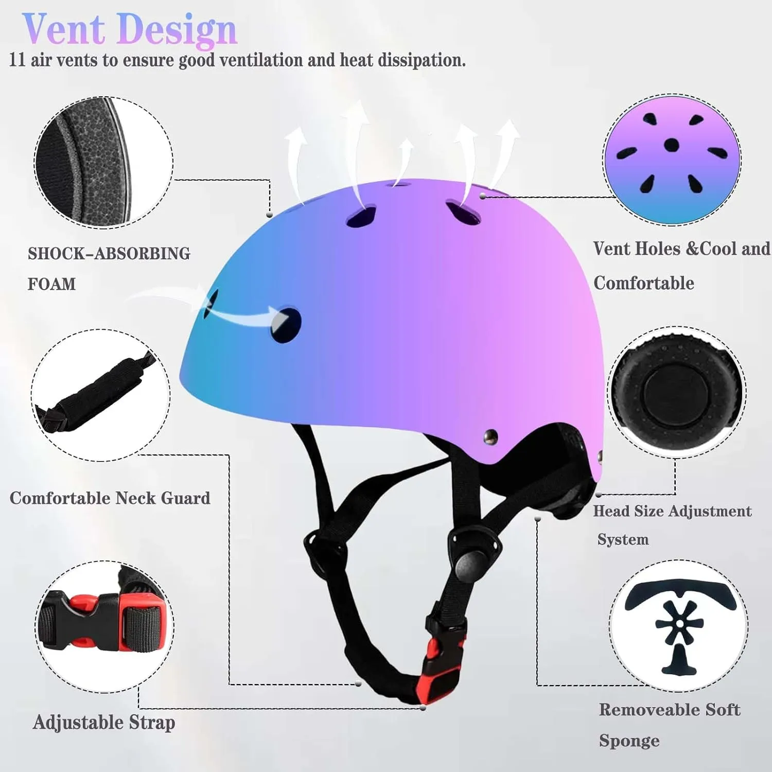 Kids Helmet Set Helmet with Knee Pad Elbow Pads Guards, Toddler Helmets for 3-5-8-14  for Scooter Inline skatings Skateboard Helmet
