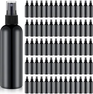 Kigley 100 Pcs Small Spray Bottle Bulk 4 oz Plastic Empty Mist Spray Bottles for Essential Oils Fine Mist Sprayer Reusable Refillable Portable Travel Containers for Perfume Cleaning Samples(Black)
