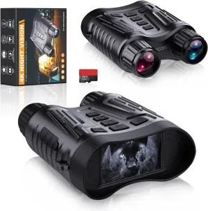 KINKA Night Vision Binoculars, 3.2''Large Screen Infrared Digital Goggles for 100% Darkness, 1312FT Day and Night Vision for Adults, 4K Photo & Video for Hunting Gear