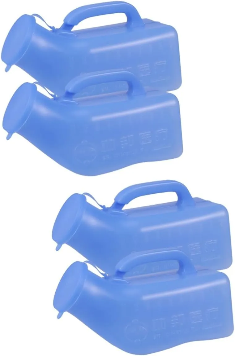 Kisangel 4 Pcs Elderly Urinal Car Urine Bottle Mens Bed Pan Pee Container Men for Car Emergency Urinal Portable