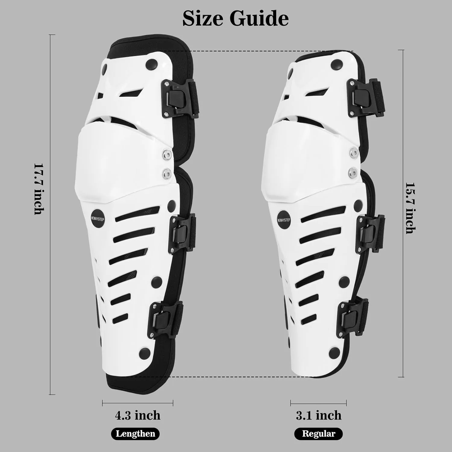 Knee Shin Guards Motorcycle Protective Gear, Knee Pads 3 Sections Adjustable Leg Armor Crashproof 1 Pair, Motocross Gear for Men MTB Riding Mountain Bike