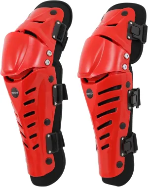 Knee Shin Guards Motorcycle Protective Gear, Knee Pads 3 Sections Adjustable Leg Armor Crashproof 1 Pair, Motocross Gear for Men MTB Riding Mountain Bike