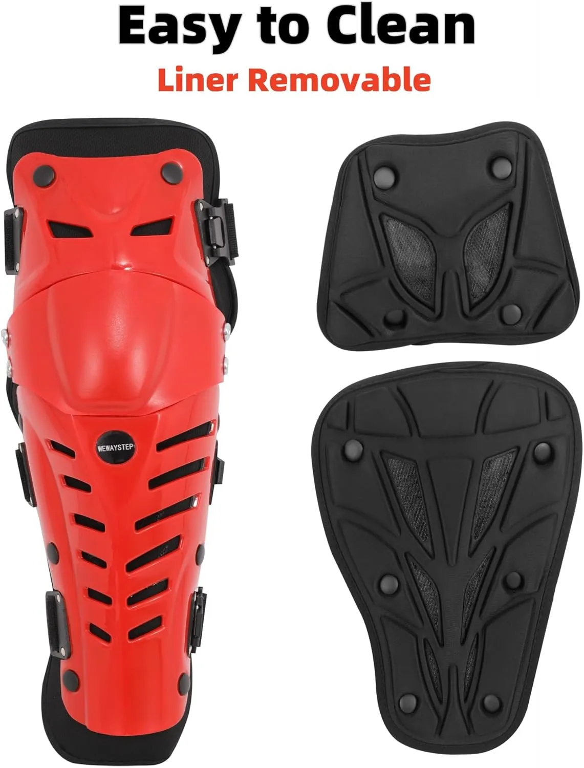 Knee Shin Guards Motorcycle Protective Gear, Knee Pads 3 Sections Adjustable Leg Armor Crashproof 1 Pair, Motocross Gear for Men MTB Riding Mountain Bike