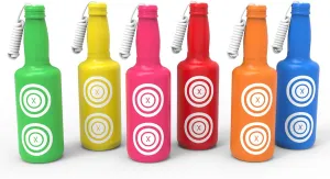 KNINE OUTDOORS 6 Pack Plastic Bottles Shooting Targets for Shooting, 6 Bright Colors with Hanging Rope for Target Practice, Target Practice for Airsoft Pellet Pistol BB Gun
