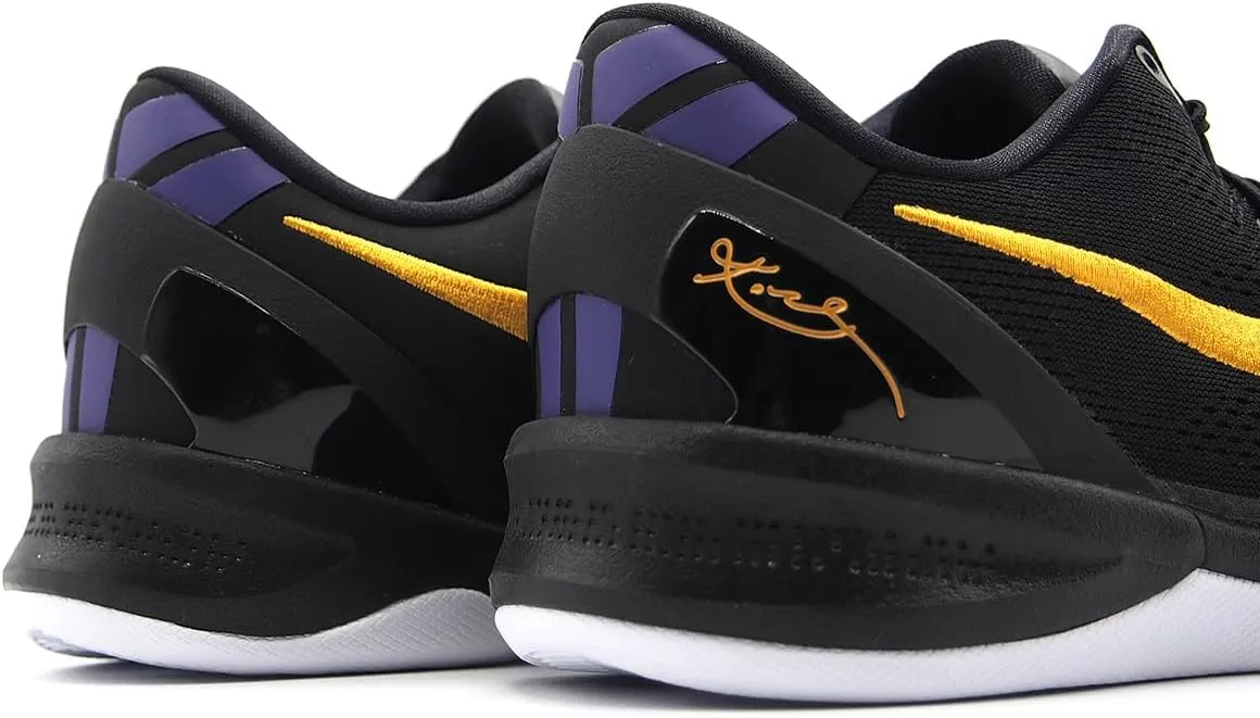 Kobe VIII Protro Basketball Shoes (HF9550-001, Black/White/Court Purple/University Gold)