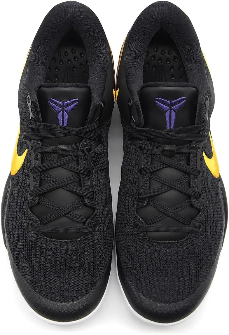 Kobe VIII Protro Basketball Shoes (HF9550-001, Black/White/Court Purple/University Gold)