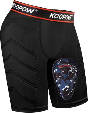KOOPOW Youth Boys Padded Sliding Shorts Slider Pad with Soft Protective Athletic Cup for Baseball, Football, Lacrosse