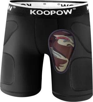 KOOPOW Youth Boys Padded Sliding Shorts Slider Pad with Soft Protective Athletic Cup for Baseball, Football, Lacrosse