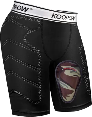 KOOPOW Youth Boys Padded Sliding Shorts Slider Pad with Soft Protective Athletic Cup for Baseball, Football, Lacrosse