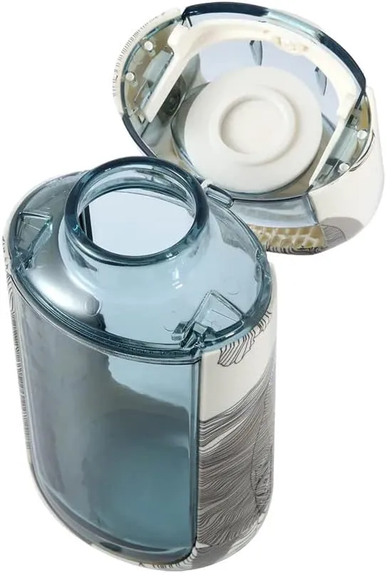 KOR One Planet 13.5oz Tritan Water Bottle with Lid Safety Lock, One Click Open Cap and Ergonomic Carry Handle - Features Unique Water-Dipped Designs Inspired by Nature