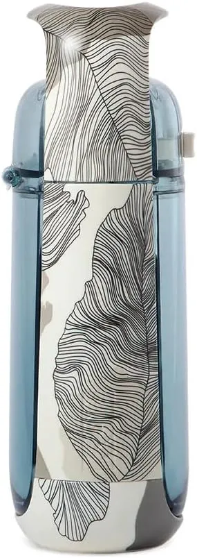 KOR One Planet 13.5oz Tritan Water Bottle with Lid Safety Lock, One Click Open Cap and Ergonomic Carry Handle - Features Unique Water-Dipped Designs Inspired by Nature