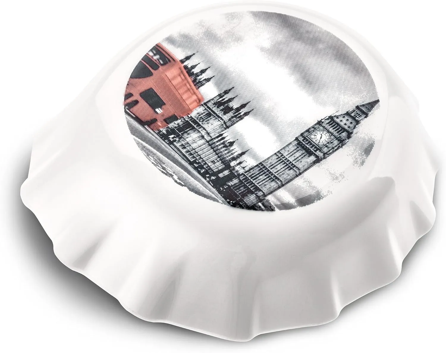 Koziol 3773525 Plopp London Bottle Opener Print: Thermoplastic Resin, White, 8.5 x 7.7 x 2.4 cm