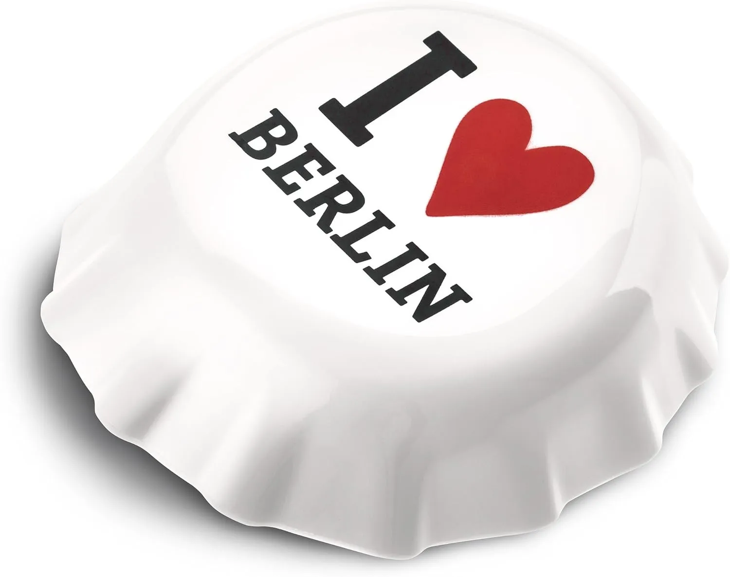 Koziol 3775525 Plopp I Love Berlin Bottle Opener Print: Thermoplastic Resin, White, 8.5 x 7.7 x 2.4 cm