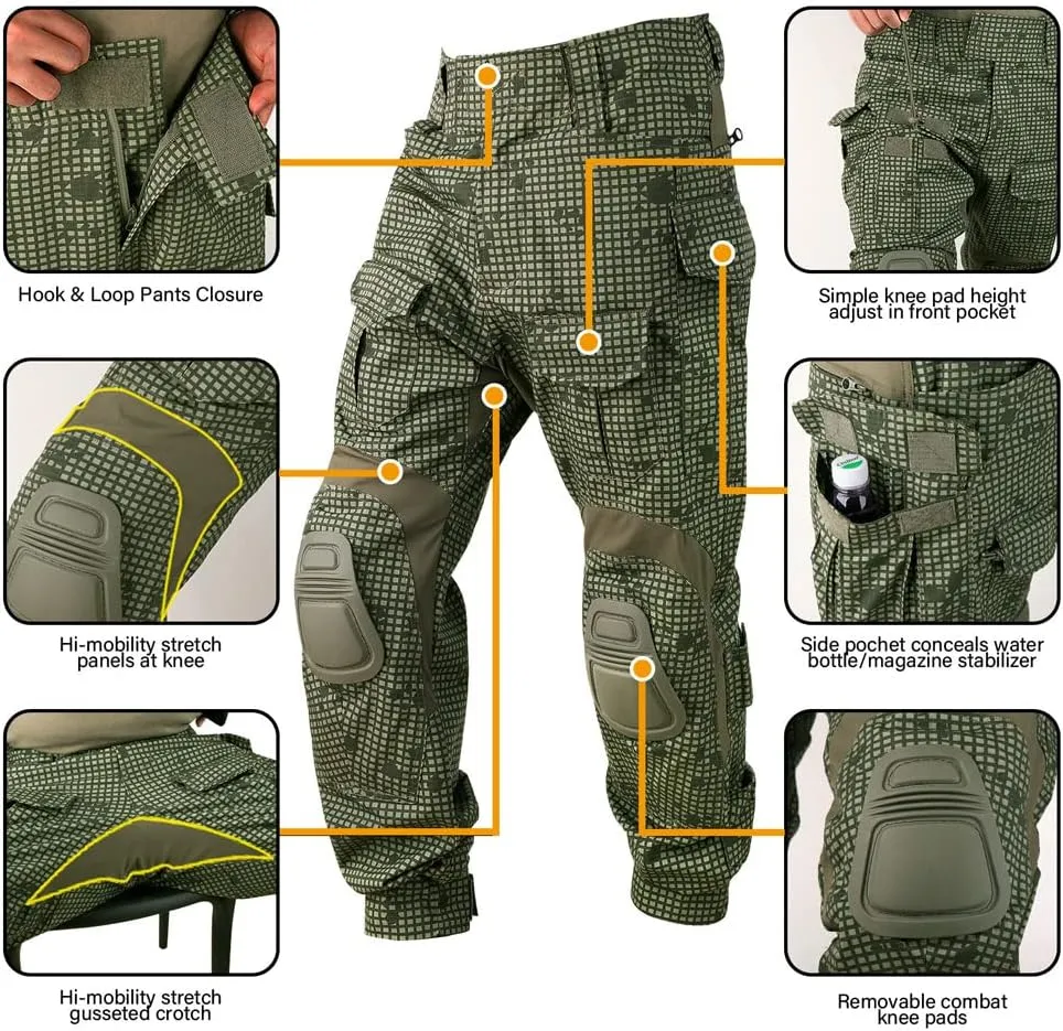 KRYDEX Tactical Men's G3 Combat Pants with Knee Pads
