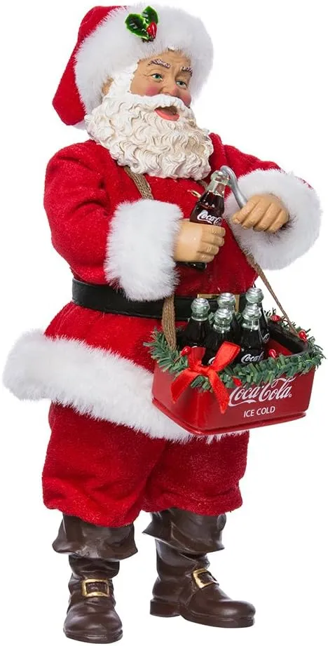 Kurt Adler 10" Santa Opening Coke Tablepiece
