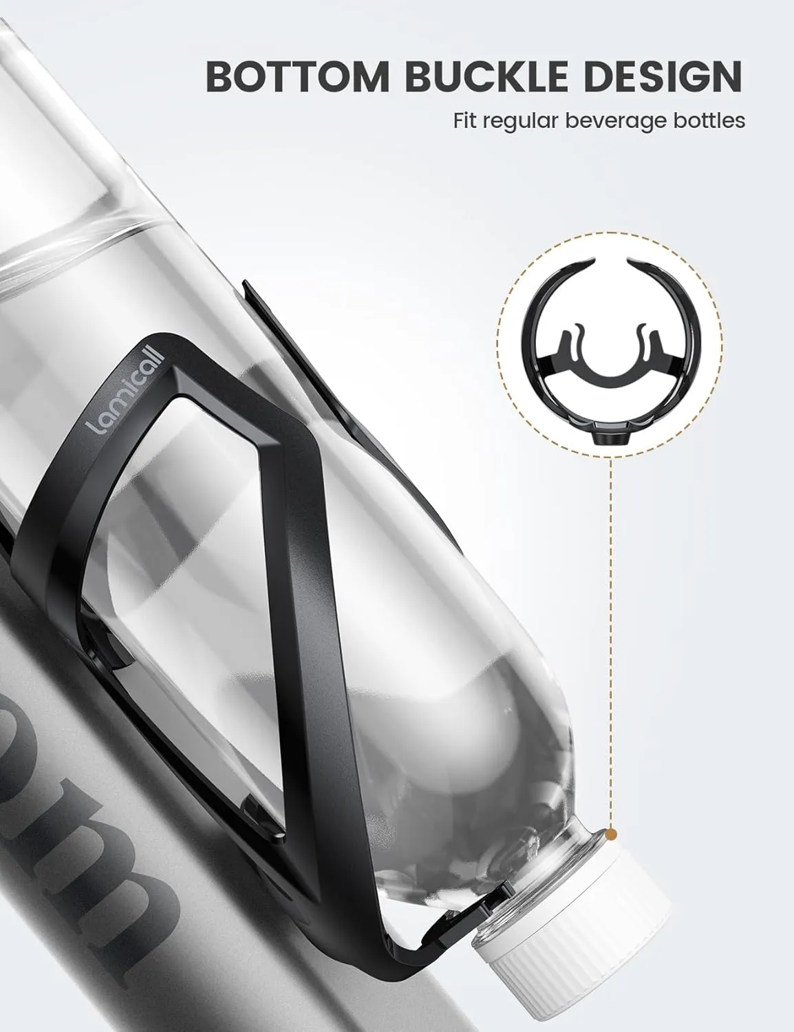 Lamicall 2 Pack Bike Water Bottle Holder - 1.2 Oz Ultralight & Sturdy Bike Cup Holder, Bicycle Drink Cage, Cycling Bike Water Bottle Cage with Screw Tool, for 2.75-3.94" Diameter Bottles