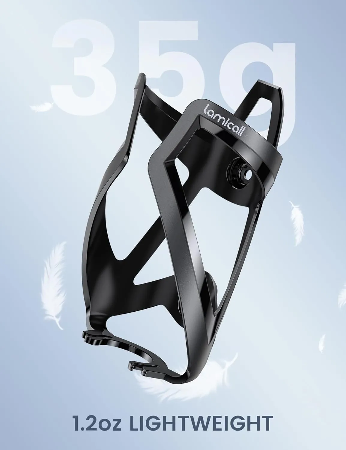 Lamicall 2 Pack Bike Water Bottle Holder - 1.2 Oz Ultralight & Sturdy Bike Cup Holder, Bicycle Drink Cage, Cycling Bike Water Bottle Cage with Screw Tool, for 2.75-3.94" Diameter Bottles