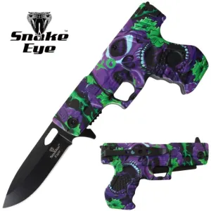 LARGE PURPLE SKULL PISTOL SHAPED
