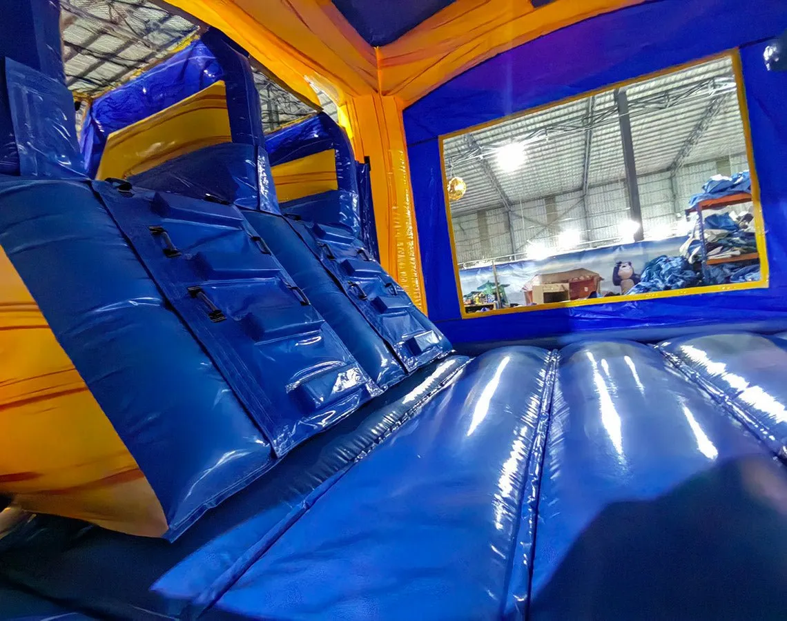 Lava Falls Splash & Save Bounce House with Dual Lane Slide (Wet/Dry)