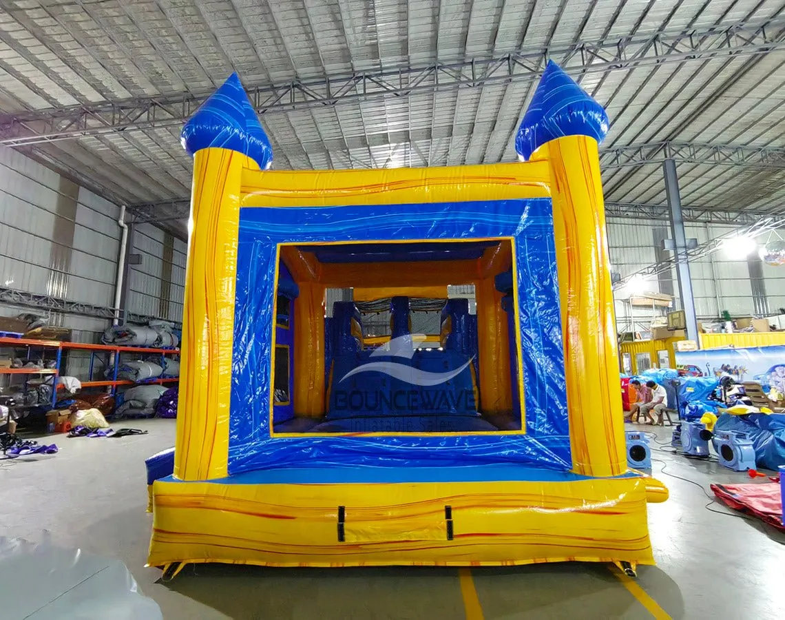 Lava Falls Splash & Save Bounce House with Dual Lane Slide (Wet/Dry)